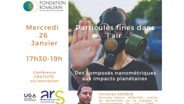 Affiche conférence particules fines dans l'air - Fondation Rovaltain