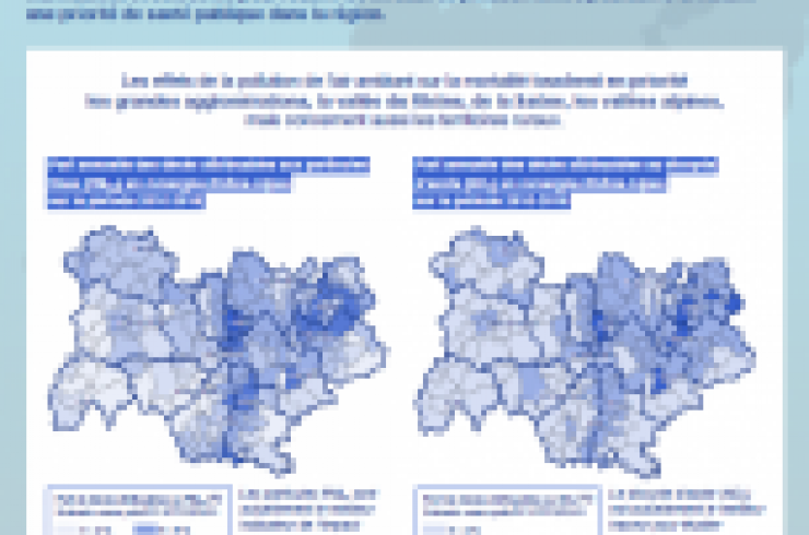 Visuel infographie Pollution de l'air ambiant : impact sur la santé en région ARA